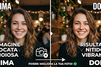 il fotoritocco professionale e migliorero la nitidezza delle foto