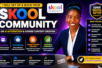 set up and build your skool community on ai automation course content creation