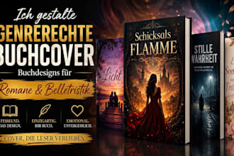 gestalte genregerechte buchcover, liebesroman cover und belletristik buchdesigns
