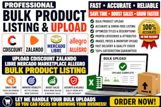 upload cdiscount zalando libre mercado marketplace allegro bulk product listing