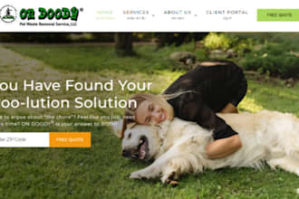 build wix poop scooper website pet waste removal website