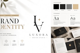 create minimalist timeless business brand identity kit, style guide, brand kit