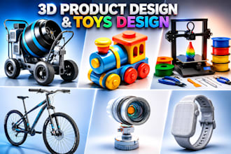 new product design 2d to 3d cad photorealistic exterior product prototype 3d toy