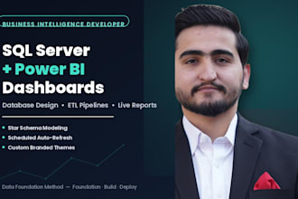 develop sql database, power bi dashboards and report