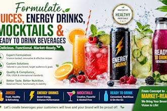 formulate juices, energy drinks, mocktails and ready to drink beverages