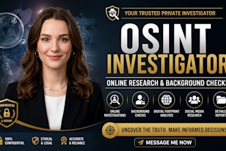 conduct professional osint investigation, online research and background check