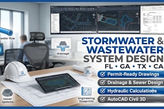 florida ga texas ca stormwater wastewater system design