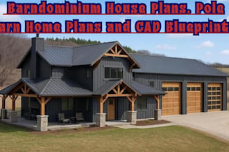 design barndominium house plans, pole barn home plans and cad blueprints