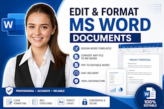 do ms word documents formatting, design ms document, convert any file to ms word