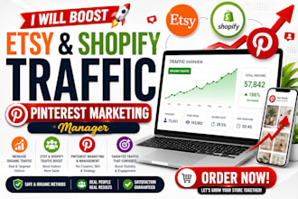 boost etsy shopify traffic, pinterest marketing manager
