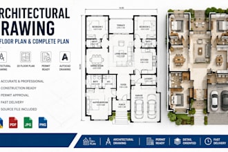 draft architectural drawing, floor plan permit plan autocad blueprint house plan