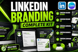 design linkedin banner resume kit carousel campaign kit business post