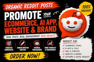 organic reddit post to promote ecommerce business ai app website brands