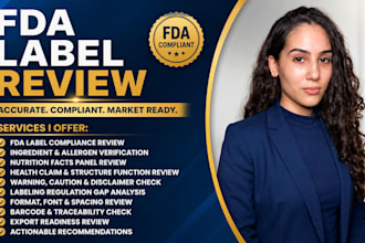 review fda labels for compliance, nutrition facts and claims
