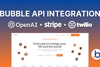 integrate API, openai, stripe, twilio, webhook in bubble io app