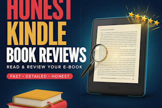 read ebooks, and post honest review on amazon kindle books