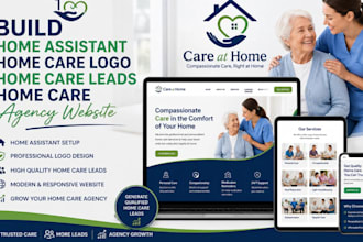 build home assistant, home care logo, home care leads, home care agency website