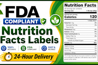 create fda compliant nutrition facts labels and ingredient lists