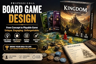design professional board game and card game, tabletop game