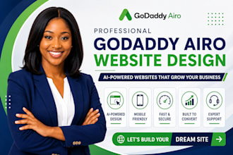 build godaddy airo website,redesign godaddy website professionally