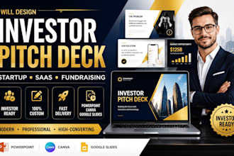 design investor pitch deck for fundraising and saas startups