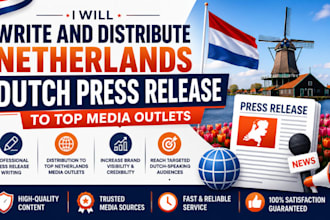 write and distribute netherlands dutch press release to top media outlets