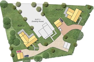 render 2d 3d master plan, site plan, residential commercial site development