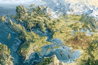 vector map illustration fantasy map design city map