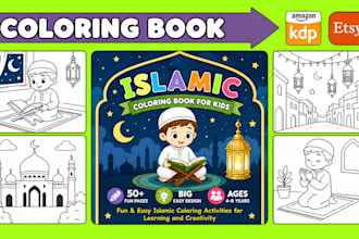 design bold and easy islamic coloring book for kids islamic activity book KDP