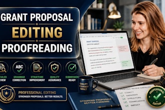 review, edit and proofread grant proposal and federal grant application