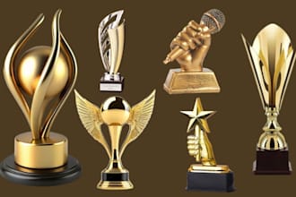 design custom 3d trophy, award, medal model for 3d printing