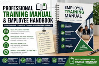 create a professional training manual and employee handbook