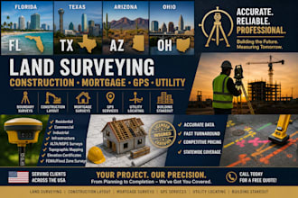 fl tx arizona ohio construction mortgage gps utility building US land survey