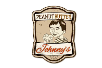make food truck business logo for peanut butter johnny
