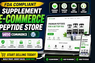 build fda compliant supplement ecommerce peptide store and woo commerce store