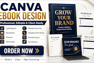 canva ebook, workbook, journal, PDF and lead magnet designs