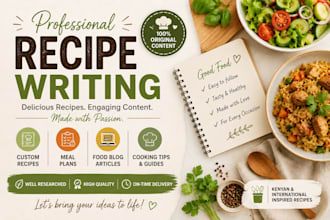 create custom recipes and meal plans and food content