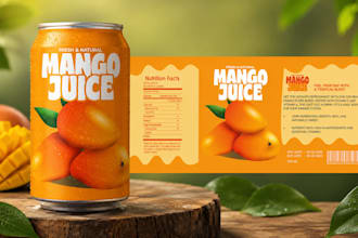 premium can label design
