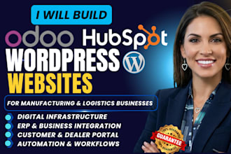 build odoo wordpress hubspot crm websites for manufacturing logistics businesses