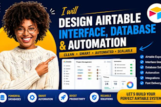 design airtable interface, airtable database and airtable automation