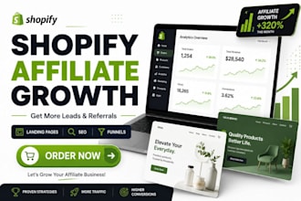 help shopify affiliates grow referrals with landing page, SEO, salesfunnel
