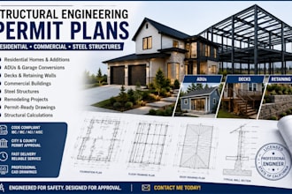 prepare structural engineering permit plans homes adus addition commercial steel