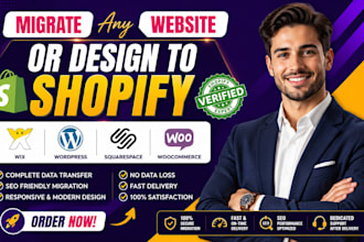 migrate wordpress website to shopify, wix, webflow, squarespace migration