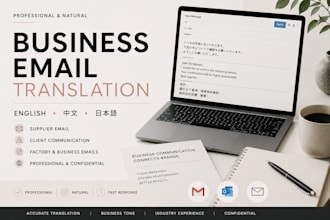 translate and rewrite business emails in english chinese and japanese