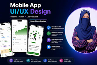 design modern mobile app UI UX in figma