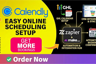 setup calendly, appointment booking, ghl calendar, CRM and zapier integration