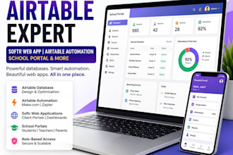 your airtable expert, softr web app, airtable automation, school porta