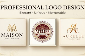design a professional, elegant logo for your business brand