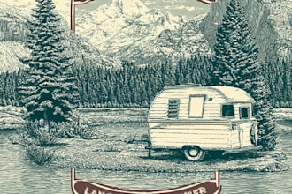 create a detailed vintage outdoor illustration