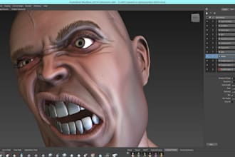 fix and rig, facial rig, weight painting, blendshapes, any mesh in any software